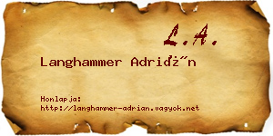 Langhammer Adrián névjegykártya